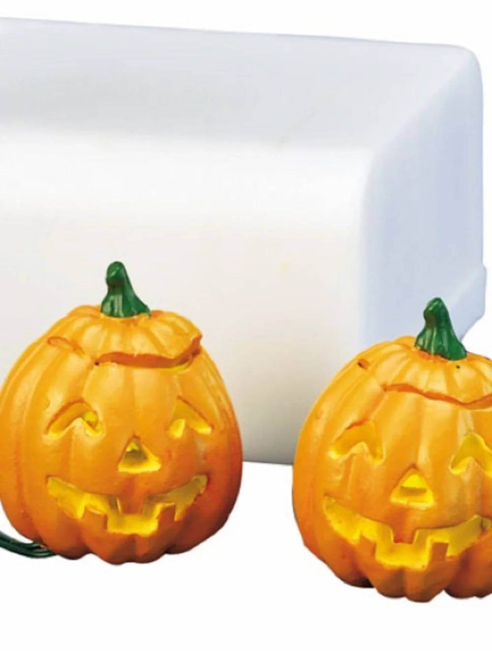 Dept 56 Village Halloween Fence Jack O lantern lights 1998 retired EUC Lot of 5